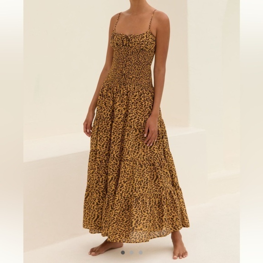 The Josephine Smocked Drop-Waist Dress L NWT